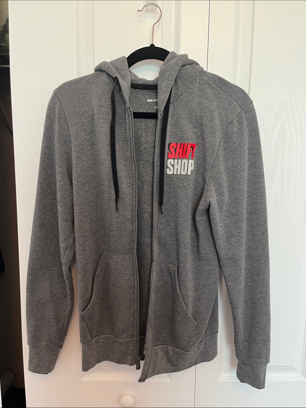Beachbody Gray Zip up Hoodie with Shift Shop Logo on Chest